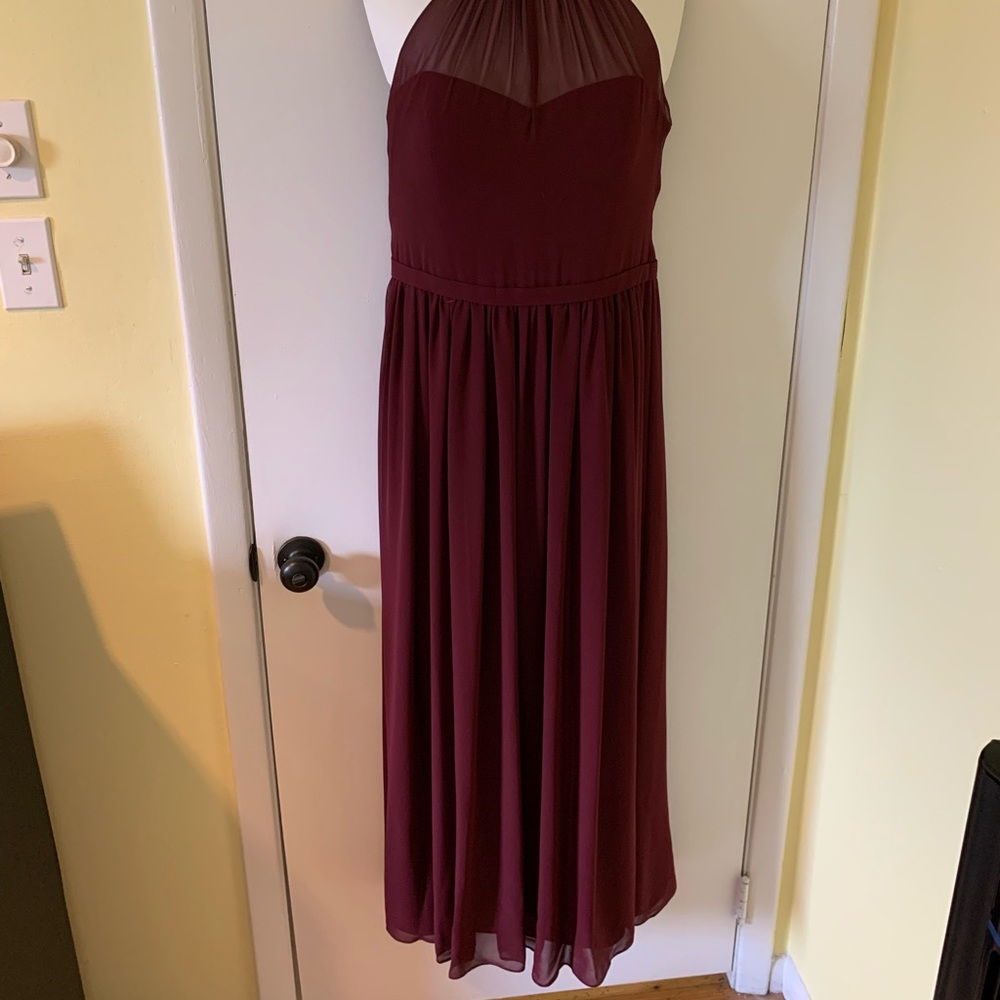 Bill Levkoff Wine Bridesmaid Dress